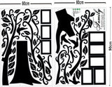 Photo Frame Tree Wall Art Stickers Vinyl Decals Home Decor Sticker Home Decor Removable, black size150x225 zy94ab