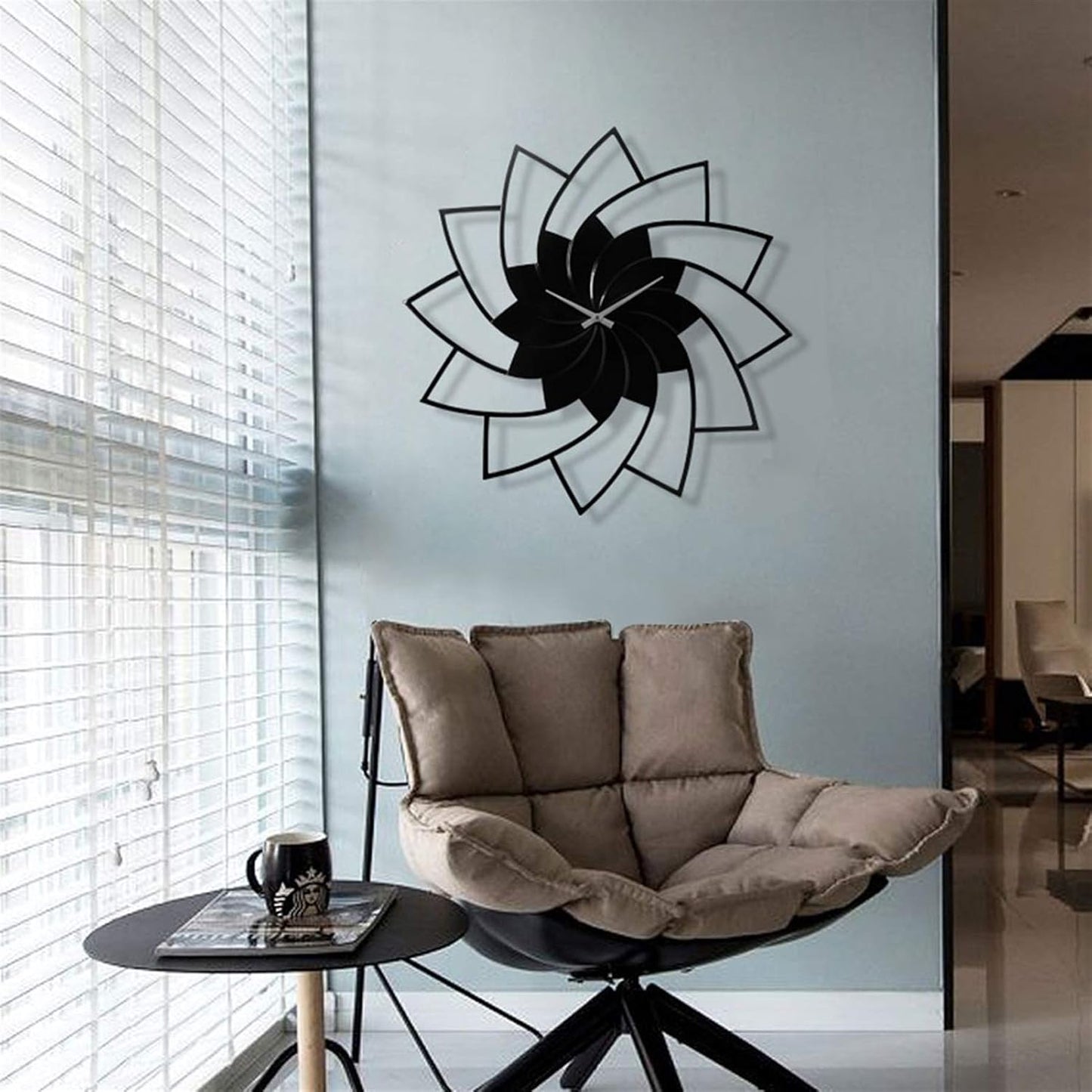 3D WOODEN FLORAL WALL CLOCK Modern Home Decorations for Living Room,Bedroom