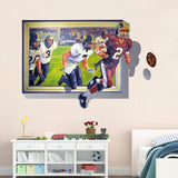 Winahppyhome 3D Fake Window Rugby Sports Wall Stickers