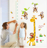 Kids Giraffe Growth Chart Wall Sticker Height Chart Kids Wall Ruler Roll Up Height Chart Portable For Bedroom Nursery Decoration size 50x70 sk7196