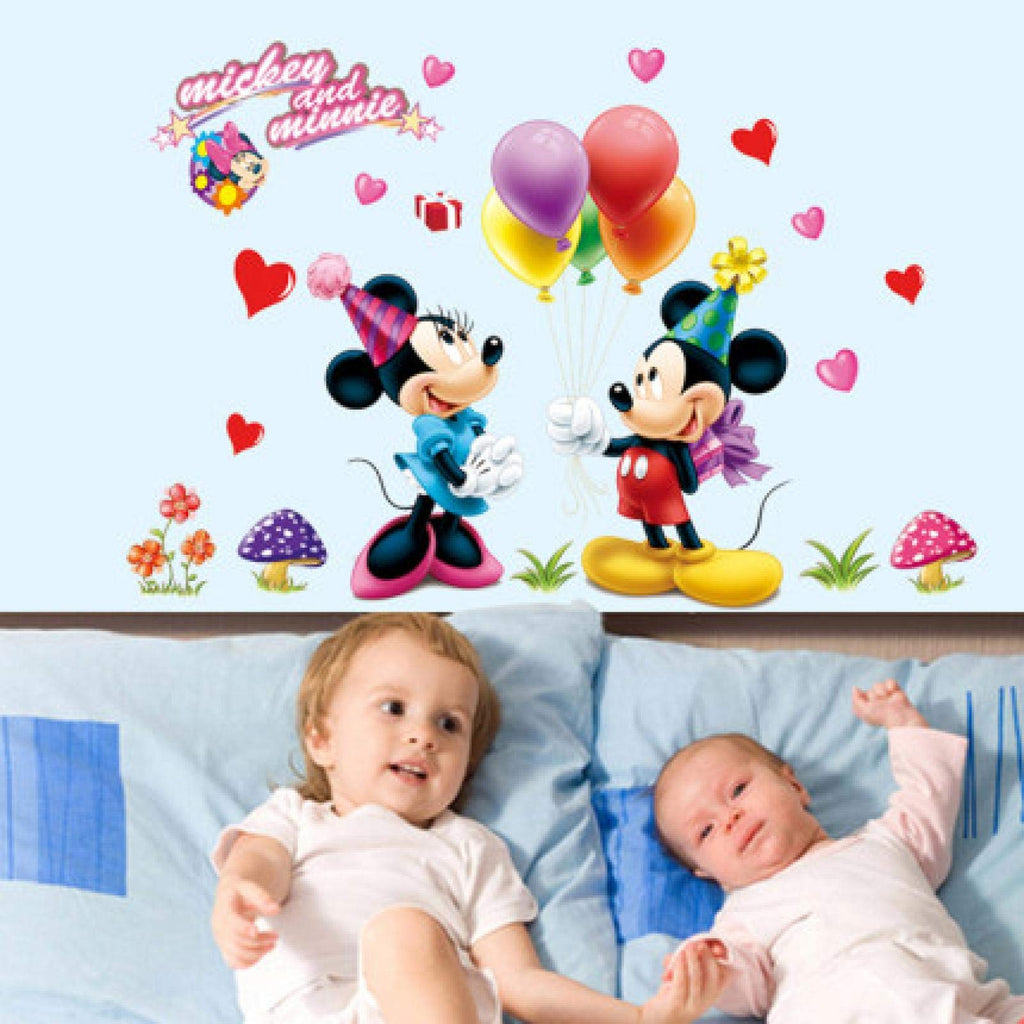 Children's Room Wall Sticker Mickey Minnie Removes Cartoon Wall Sticker Bedroom Nursery Wallpaper Sticker Mickey Baby Paradise