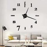 Wall Clock Sticker Acrylic Silent Digital Big 3D DIY Self adhesive ZH015
