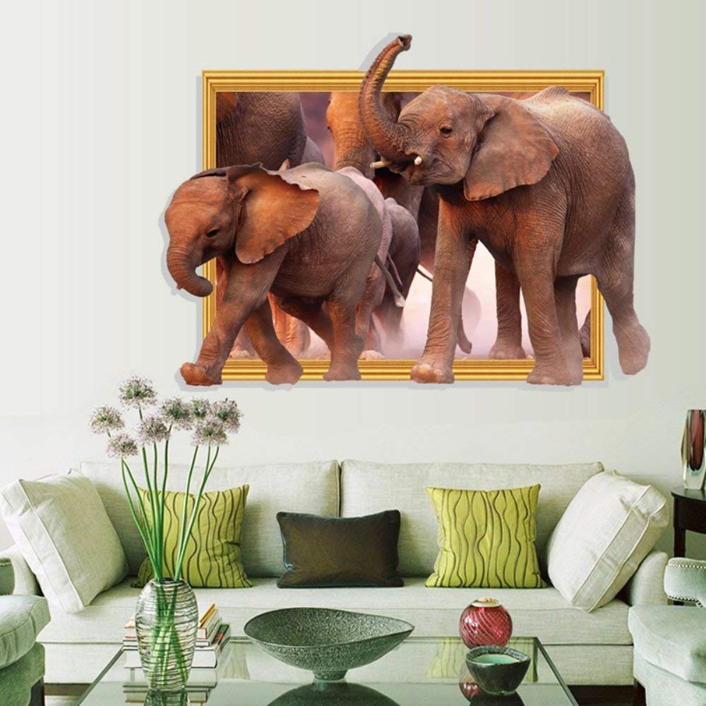 3D Elephant Wall Sticker size 60x90 sk9018 kids Sticker
