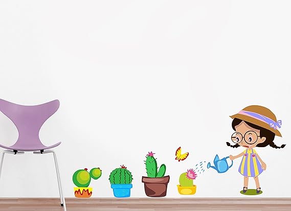 Littlebuds 110 cm Flowers Removable Sticker  (Pack of 1)