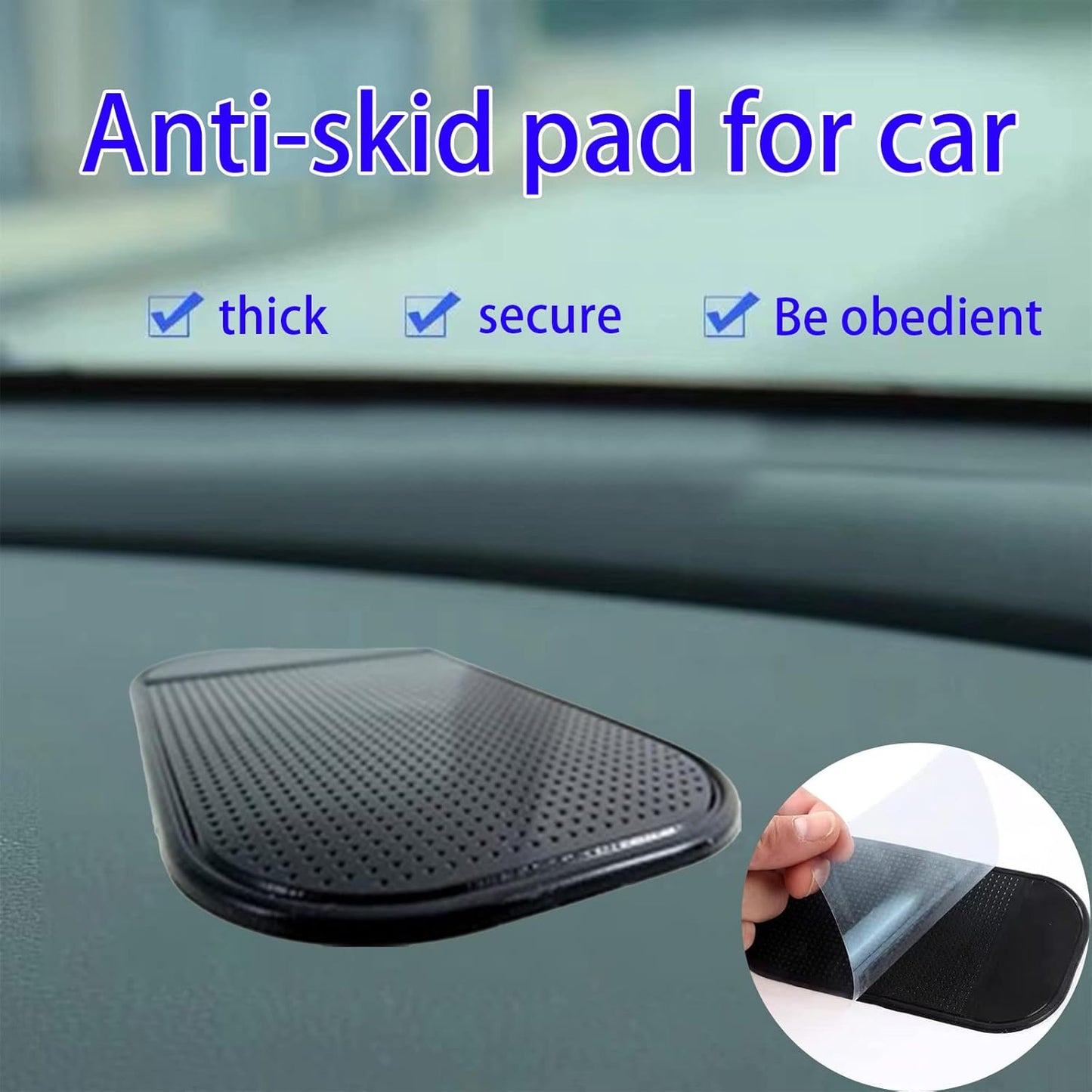 1 Pc Car Dashboard Sticky Pad | Anti-Slide Fixate Sticky Mat Pad for Car Dashboard | Anti-Slide Sticky Pad for Cell Phone, Keys, Glass, Mirrors (Black)