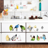 Interior color sticker "Parrots and a soccer ball" size 50x70 cm mj7015