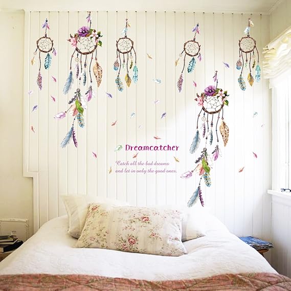 Cortina Dreamcatcher Art Theme Wall Sticker (Vinyl, 46 cm x 5 cm x 5 cm, PNB-SK9051)