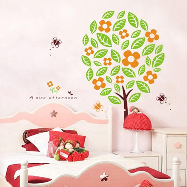 RELIZA WALL STICKER GREEN TREE KITTENS GREEN TREE WALL STICKER AY208