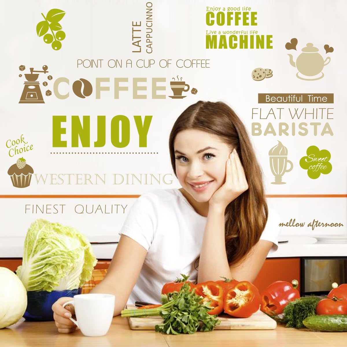Coffee COFFEE Wall Sticker Wall Sticker Wallpaper Wall Sticker 50*70cm size xh5428
