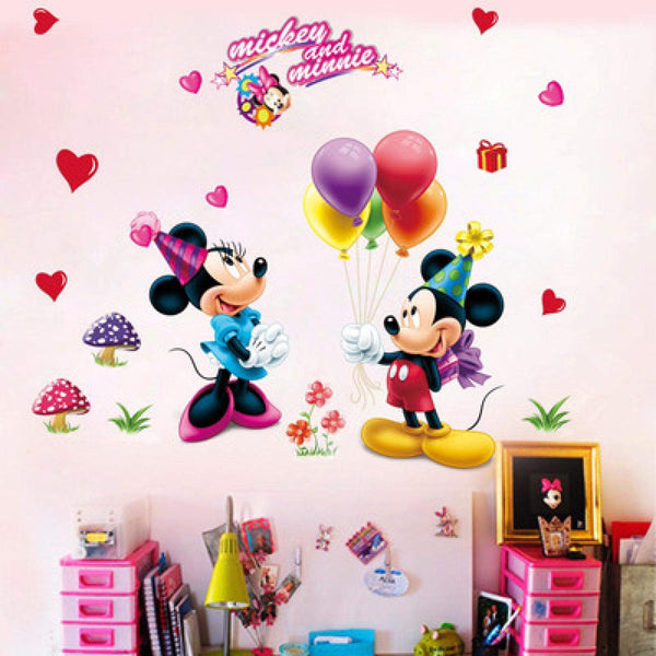 Children's Room Wall Sticker Mickey Minnie Removes Cartoon Wall Sticker Bedroom Nursery Wallpaper Sticker Mickey Baby Paradise