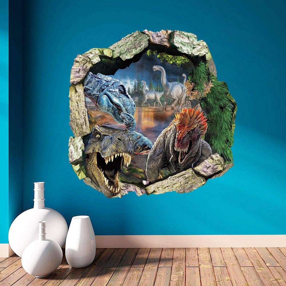 Jurassic Park World Movie Dinosaurs Through Wall Stickers for Kids Rooms Home Decor Wall Decals Mural Poster size 50x50 nc1439