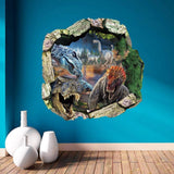 Jurassic Park World Movie Dinosaurs Through Wall Stickers for Kids Rooms Home Decor Wall Decals Mural Poster size 50x50 nc1439