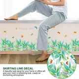 Wall Papers Green Leaves Baseboard Bathroom Kitchen Cupboard Decor Grass Plants Skirting Line Wall Stickers Decals size 50x70 sk7129