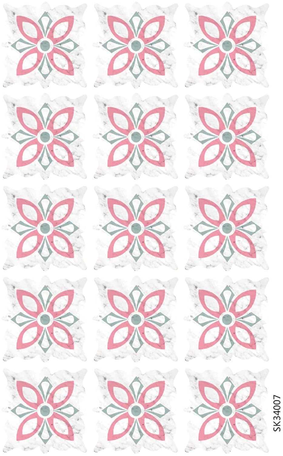 Indian Royals Non-Slip Vinyl Floor Sticker, Waterproof PVC Backsplash Tile Decal, Self-Adhesive Peel and Stick Wall Sticker for Home Decor size 30x45 cm sk74007