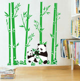 PVC Cute Cartoon Panda Bamboos Decor Wall Stickers Art Decal Removable For Children's Room Decor Bedroom Sitting Room Sofa TV Background By Kamay's CJM7169