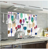 Kitchen Oil Proof Wall Sticker Heat Resistant Waterproof Self Adhesive Backsplash Cover for Kitchen Wall Protection