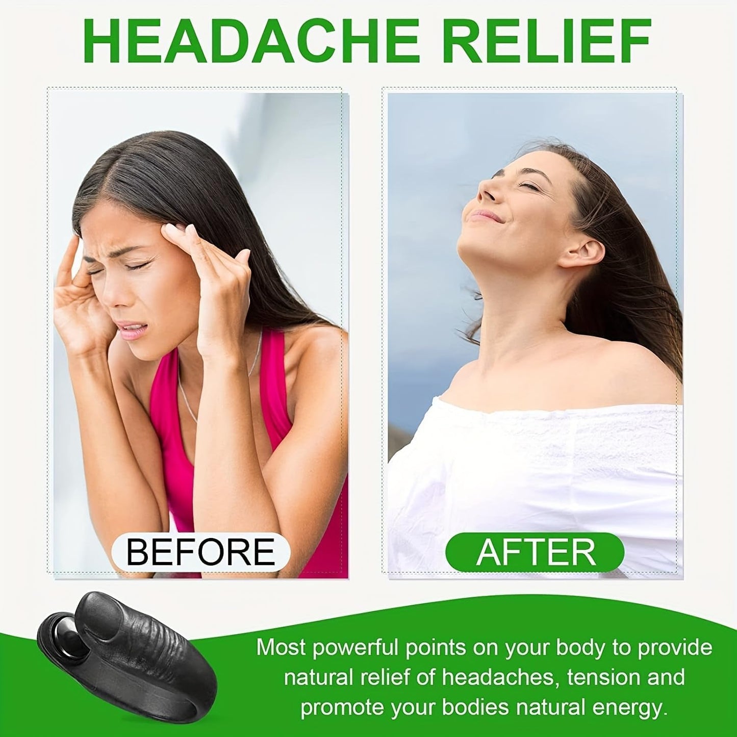 Original - Sugar Control LI4 Acupressure Point Clip Wearable – Supporting Acupressure Relaxation, Stress Alleviation, Tension Relief and Headache Relief Hand Clip Migraine Pressure Point Clip
