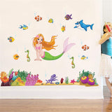 Ampire Wall Stickers Mermaid and Other Aquatic Animals Decor  JM7292