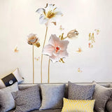 Relief Flower Wall Stickers Bedroom Decor Living Room Wall Decals Tv Sofa Background Decoration Wall Decor size 60x90 sk9288