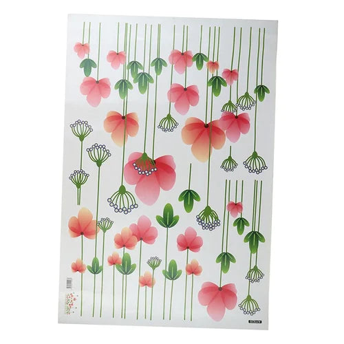 China Supplier Removable Beautiful Flower Vinyl Wall Paper Sticker For Room Decoration size 60x90 ay928