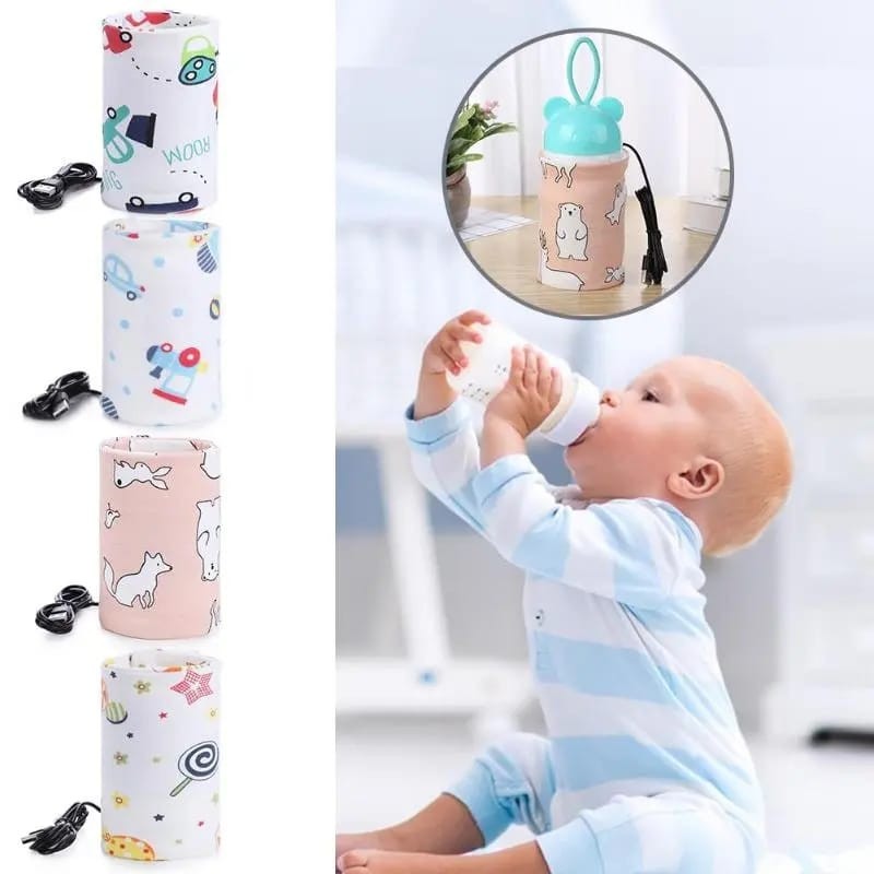 Portable USB Feeder Warmer Pouch | 42°C Constant Heating | Easy?to?Carry | Random Design