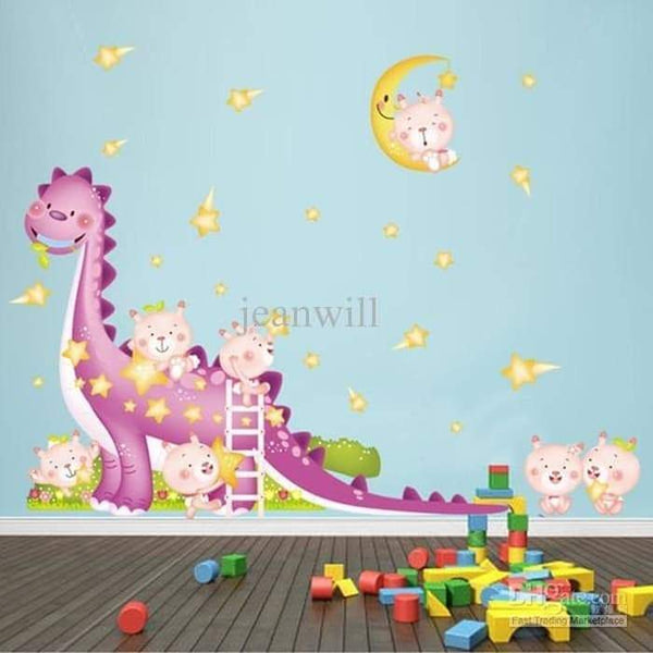 XL8130 PURPLE DINO BOY WALLSTICKER WALL STICKER ANIMAL WALL STICKER