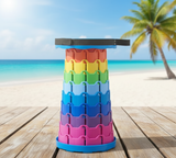 Portable Rainbow Telescopic Stool – Lightweight Collapsible Folding Seat for Camping, Fishing, Hiking & Outdoor Activities – Adjustable Height