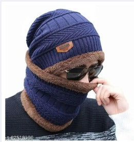 Winter Hats, Ladies And Gents Hot Knitted caps and Neck Warmer Mask 2 in 1 Scarf Beanie for Kids, Boys & Girls Hat and Neck Warmer For Mens And Womens.