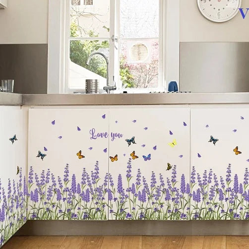 Lavander Flower Wall Decal SK7038 ZOOYOO