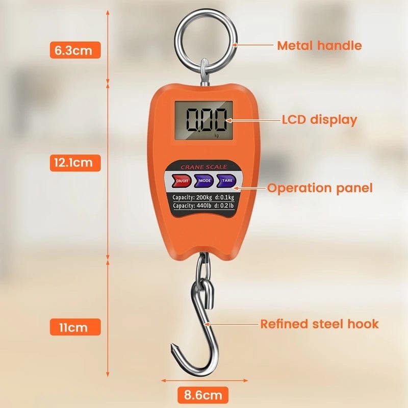 Heavy-Duty Mini Crane Scale with LCD Display – Portable Digital Hanging Weight Scale for Industrial Lifting ( random colour )