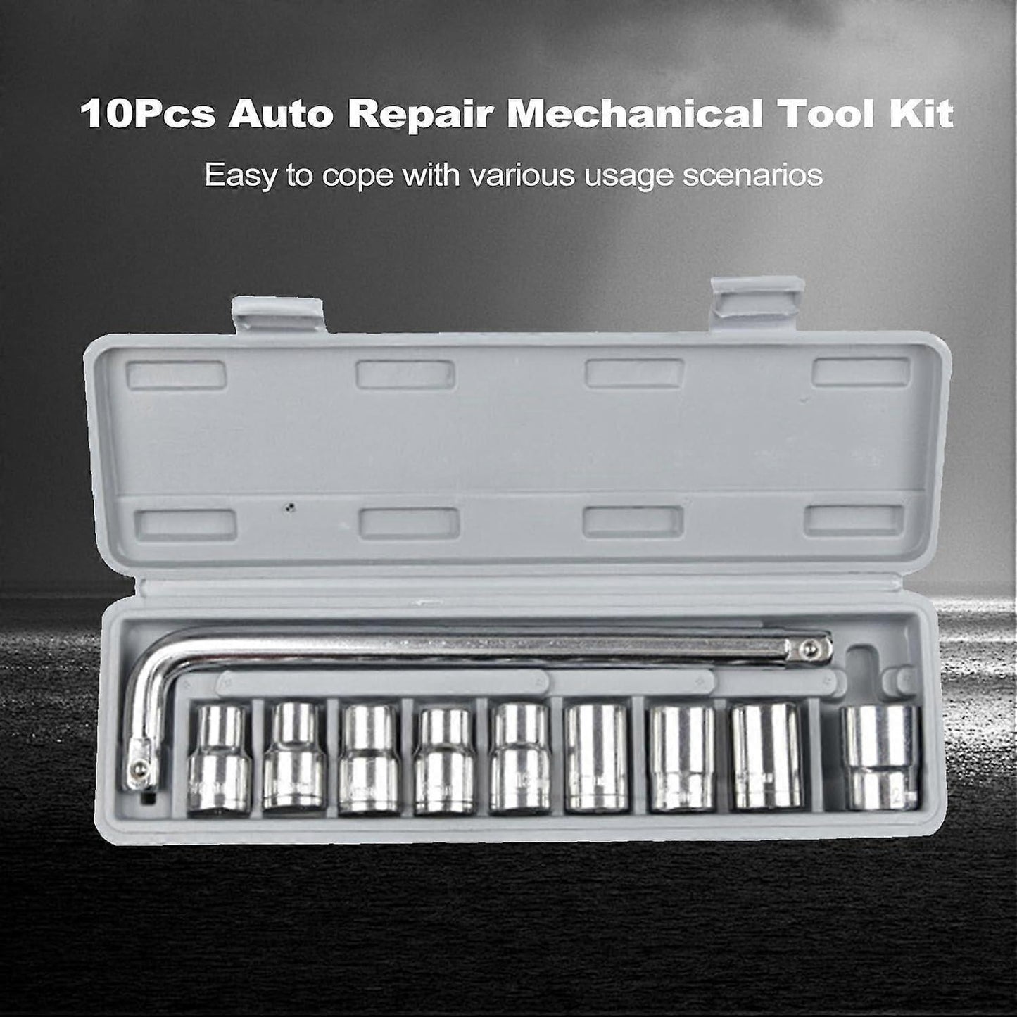 Professional Heavy Duty Socket Wrench Set | 9Pc Tool Kit | 1/2? Drive | 8?24mm Metric Sockets + L Wrench