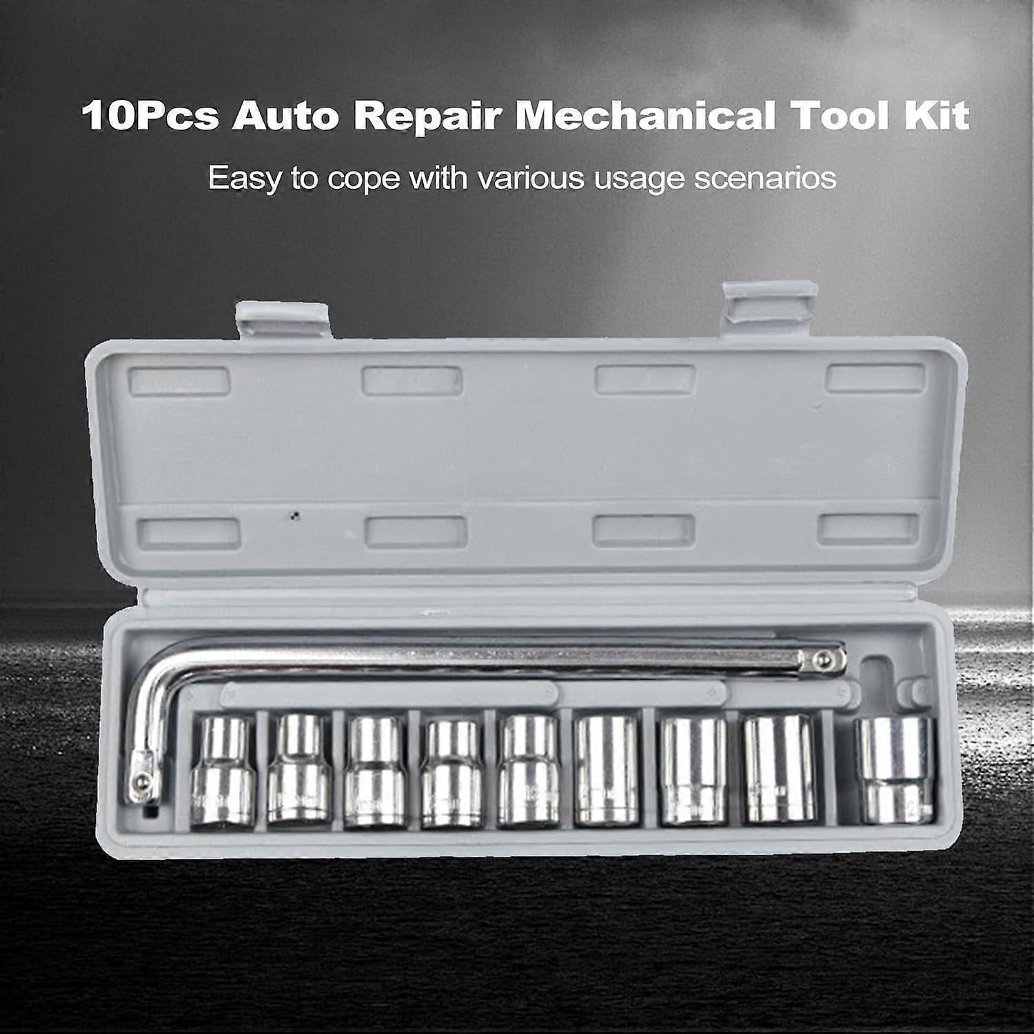 Professional Heavy Duty Socket Wrench Set | 9Pc Tool Kit | 1/2? Drive | 8?24mm Metric Sockets + L Wrench