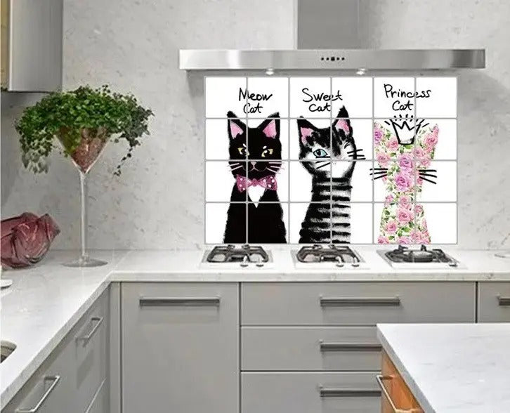 Kitchen Oil Proof Wall Sticker Heat Resistant Waterproof Self Adhesive Backsplash Cover for Kitchen Wall Protection