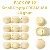 pack of 12 Empty Cosmetic Containers Cream Pot Jar Refillable plastic Handi 20gram
