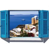 Mediterranean blue window wall decal SK9059A