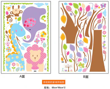 Purple Elephant, Blue Giraffe, Pink Lion JM7293AB