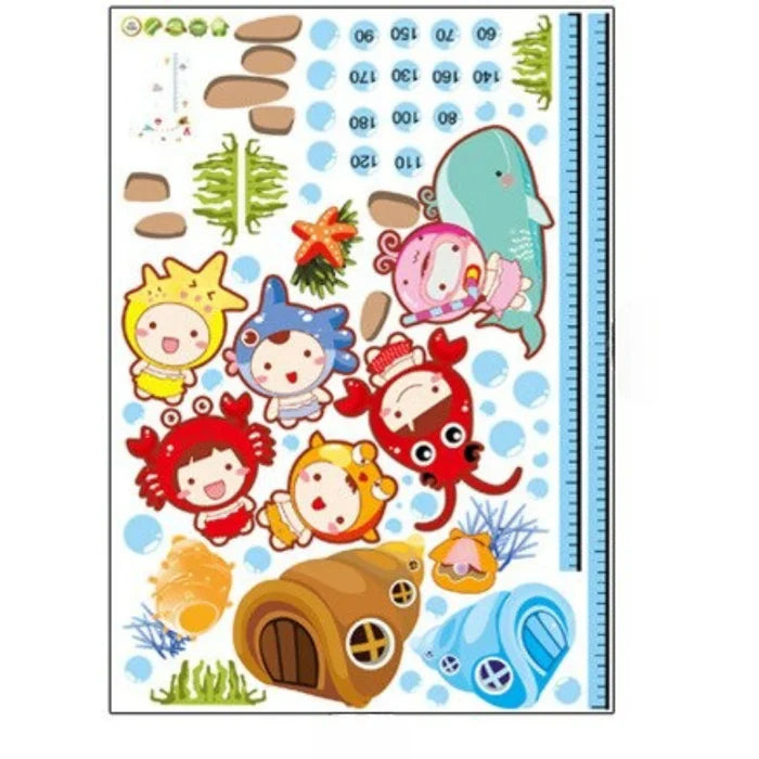 Forest Animal Trees Height Wall Sticker