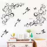Black and white butterfly pattern art bedroom porch commercial wall background beautification decorative wall stickers wallpaper