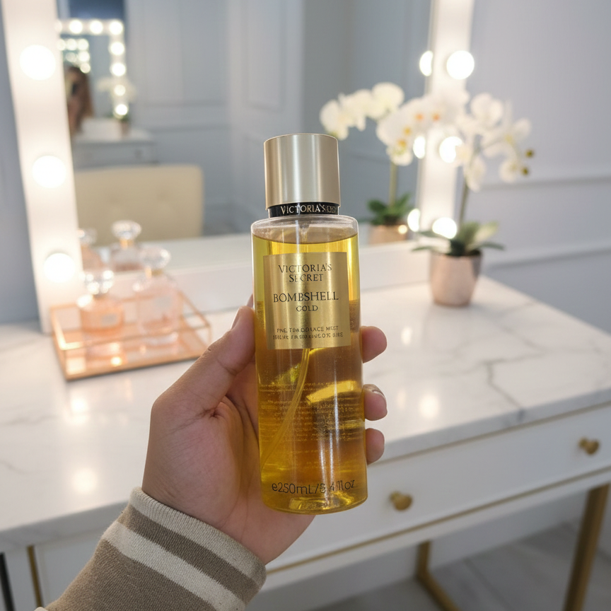 Victoria's Secret Bombshell Gold Fine Fragrance Mist Stylish Scent And Everyday Fragrance Support - 250ML