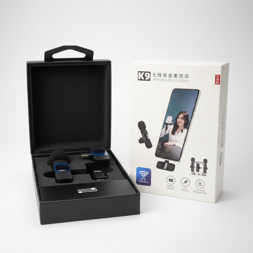 K9 Double Mic | Type?C Connector ?? | Good Sound Quality | Long Battery ?? Time | Portable Wireless