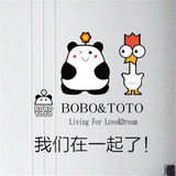 【WEJA】Cartoon BOBO and TOTO wall stickers Living room bedroom door and window decoration decals wall stickers for kids rooms size 30x45 AY1077