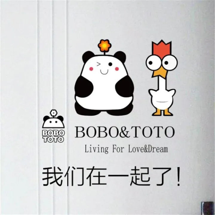 【WEJA】Cartoon BOBO and TOTO wall stickers Living room bedroom door and window decoration decals wall stickers for kids rooms size 30x45 AY1077