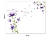 SK9035 WALL STIKER PURPLE FLOWER KISS ME