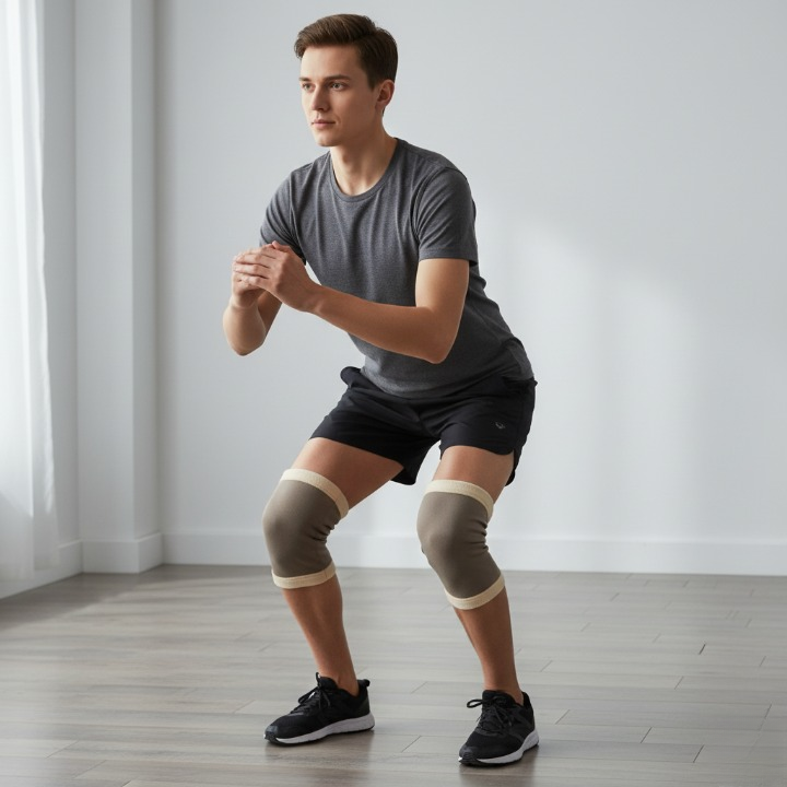 1 Pair Elastic Knee Support Sleeve – Compression Knee Cover For Pain Relief, Joint Protection, And Sports Injury Recovery For Men And Women