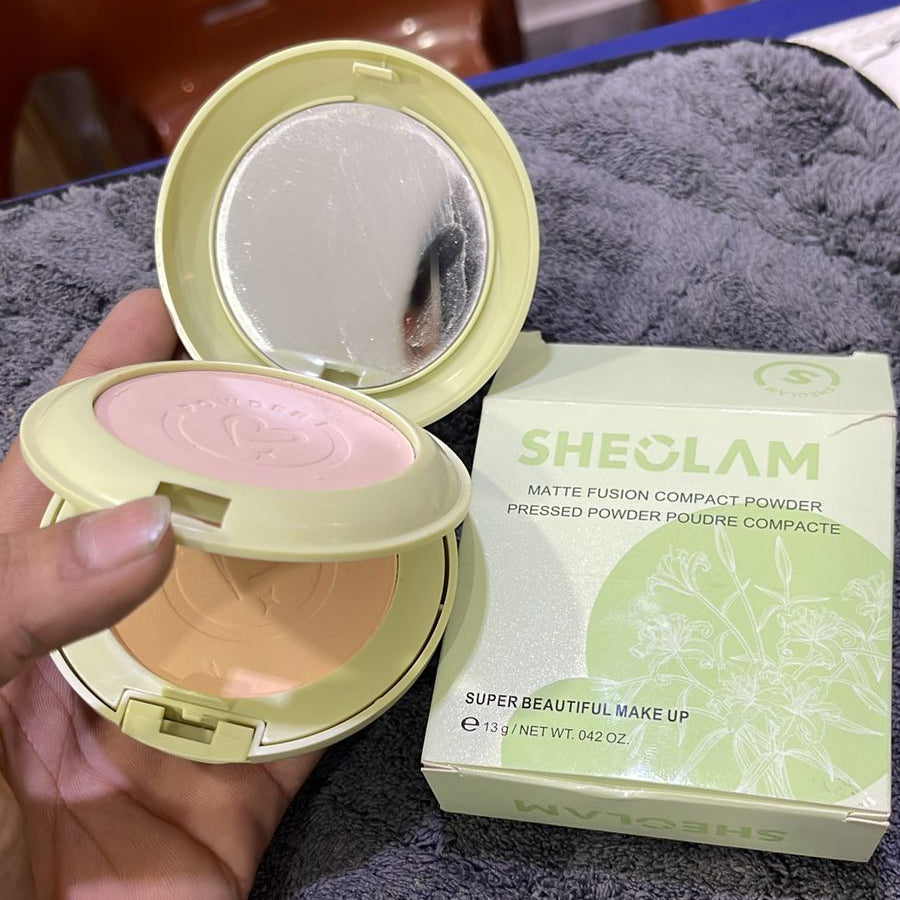 Sheglam Matte Fusion Double Shade Compact Powder – Smooth Matte Finish, Lightweight Formula, And Long-Lasting Coverage For Daily Makeup Use