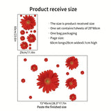 Interior Wall Sticker Gerberas Red size 45x60 ay6015a