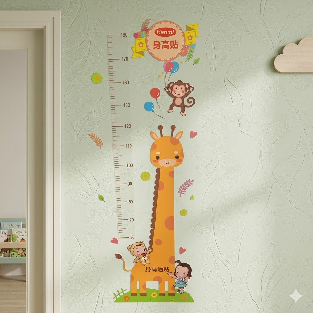 Hanmi Giraffe Kids Growth Chart Wall Sticker  size 45x95 nc1206