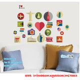 Wall Sticker "I love travel" size (50cm wide x 70cm high) mj7003