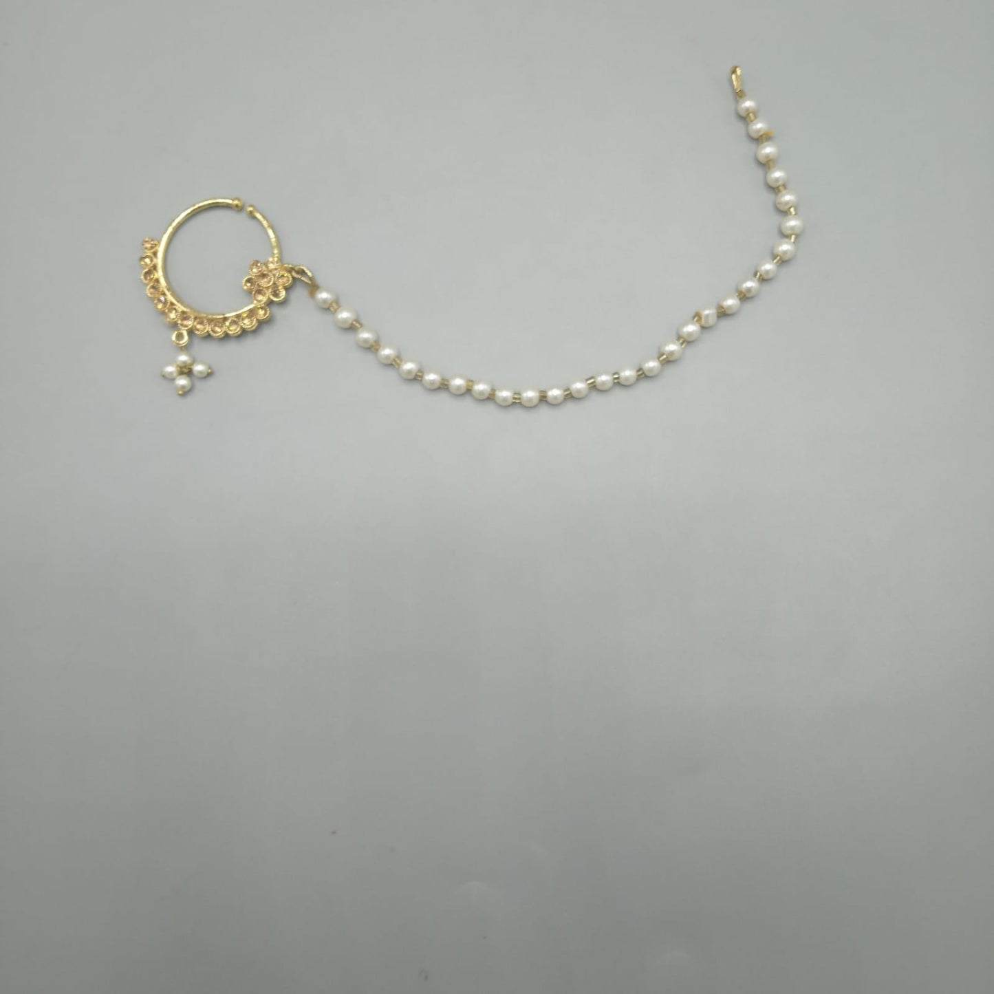 new non Piercing nath Crystal Nose Hoop Ear Chain Women Jewelry