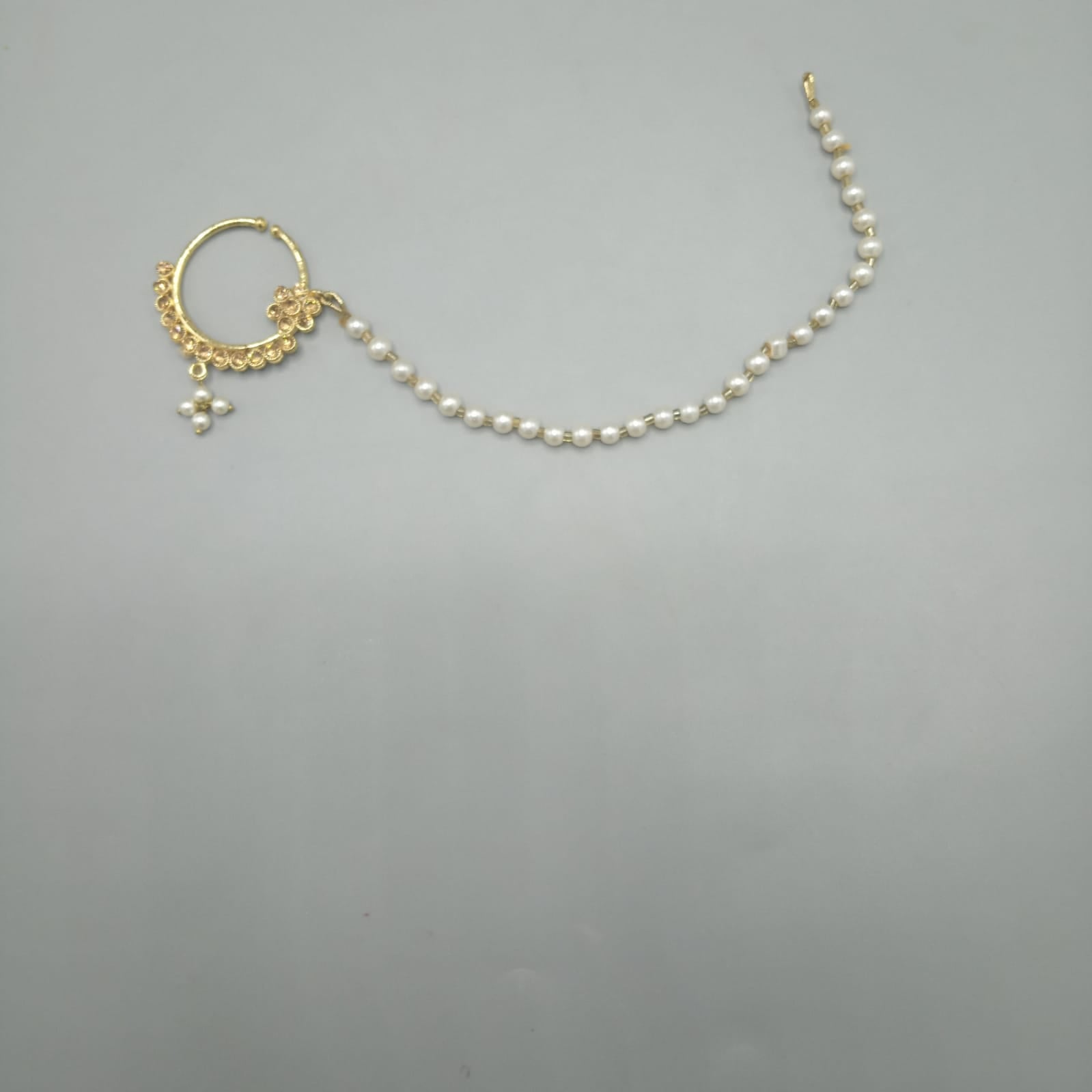 new non Piercing nath Crystal Nose Hoop Ear Chain Women Jewelry